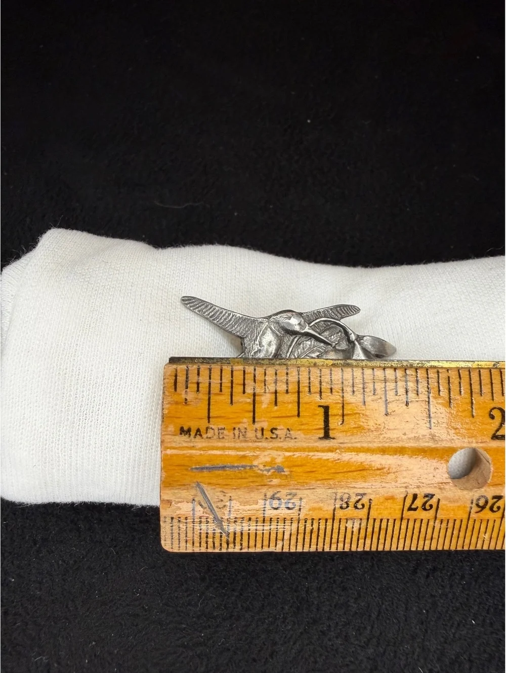 VTG Birds & Blooms 1995 Premiere Edition Pewter Hummingbird Flower Brooch Pin
